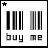 Black and white pixelated icon with barcode-like vertical stripes, 'buy' text below left section, 'te' text below right section, small black symbol in top-left corner.