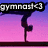 Silhouette of a gymnast performing handstands on a balance beam against a pink-to-purple gradient sky, with 'gymnast<3' text in black and white.