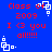 Blue background with red text reading "Class of 2009 I <3 you all!!!!!" and white pixelated square icons scattered across the image.