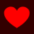 Four red heart shapes arranged in a on a dark brown background, each heart with a slightly different pixelated appearance