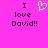 Pixelated text and heart symbol on bright pink background, with identical left and right text blocks.