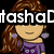 Pixelated cartoon character with long brown hair and purple top, shown in three views with text overlays.