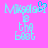 Pixelated cyan text on bright pink background with one version featuring a heart symbol replacing the 'o' in 'Mikaela'.