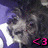 Pixelated image split into two sections: left shows a person with dark hair and purple clothing, right displays pink text on blue background.