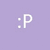 :P face icon displayed in six distinct solid color backgrounds: purple, green, red, blue, yellow, orange.