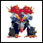 A 48x48 pixel animated buddy icon featuring a colorful, stylized character with red hair and blue clothing on the left side of a contact sheet, paired with "Anime IM" text in white pixelated font on black background on the right side.