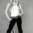 A grayscale animated sequence showing a person in a white sleeveless top and black pants performing a dance move with arms crossed and legs spread.