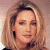 Static image of a person with shoulder-length blonde hair against light background, next to green with pixelated text