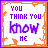 Pixelated graphic with orange border and white background displaying text "YOU THINK YOU know HE" in purple and blue lettering, showing animation changes across frames.