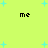 Pixelated text 'me' appears four times on a bright yellow background with scattered cyan star shapes.