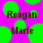 A static image with a bright pink background and scattered green circles, featuring the text "Reagan" and "Marie" in brown pixelated font.