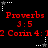 Red text on black background displays repeated 'Proverbs 3:5' and '2 Corin 4:1' with alternating star icons in corners.