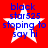 Red background with four identical white stars containing blue text reading 'black star525 stoping to say hi' in pixelated font.