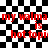 Red text on a black-and-white checkered background repeats 'my walma is hot topic' in a pixelated style with visible compression artifacts.