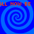 Four blue spiral patterns arranged in a with orange text reading 'ALL NOW BE' at top and bottom on solid blue background