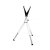 Pixelated grayscale icon of a tripod with three legs extending downward from a central hub, rendered in low-resolution style.
