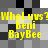 Yellow text on a grayscale checkerboard background repeats 'WhoLuvs? Beni BayBee' in two identical horizontal