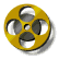 Six yellow film reels with dark gray spools arranged in two of three on a white background, each reel showing slight variations in shadow and rotation