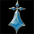 Four diamond-shaped pendants with cross motifs, each in a different color scheme, arranged in a on a black background