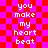 Pixelated text on a red and pink checkered background with no visible animation changes.