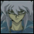 Pixelated anime-style character with silver hair and a neutral expression, transitioning to a smiling pose in close-up view.
