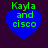 Four blue heart-shaped icons with green text 'Kayla and cisco' on a dark purple background, each with distinct pixelation levels.