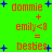 Green background with red text and blue plus signs forming a mathematical equation about friendship between 'dommie' and 'emily<8' equals 'besbes'