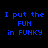 Four display blue pixelated text on black backgrounds with white rectangular overlays in different positions