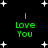 Green text "I Love You" on black background with white stars, two identical side-by-side