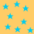 Yellow background with scattered blue stars of varying sizes and opacities, no visible text or motion changes.