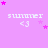 A static image with a light purple background featuring repeated text "summer" and heart symbols in white, pink, and magenta.