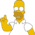 Pixelated yellow character with brown beard and white shirt, holding a yellow object in left hand, standing against white background.
