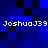 Pixelated blue and black background with repeated white text "JoshuaJ39" in four positions