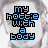 Four- of grayscale portraits with pixelated blue text overlay reading 'my hottie with a body' in each