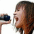 five pixelated images showing a person with brown hair in various poses, including singing into a microphone and wearing sunglasses