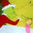 Green character in Santa hat and red suit extends arm toward small figure in pink dress against yellow background with red text
