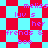 Pixelated red and cyan checkered background with repeated purple text reading 'meliss luv s her frends & boo' in a pattern
