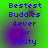 Green background with blue text reading Bestest Buddies 4ever Ev Flicity, purple blur effects on the left side of each frame.