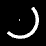 White geometric shapes on black background: partial circle, full circle, curved line segment, and X symbol arranged in two