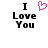 Pixelated text 'I Love You' with a pink heart symbol replacing the word 'Love' in the left view, and the same text without the heart in the right view.