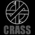 Static grayscale buddy icon featuring a circular geometric logo above the word "CRASS" in blocky capital letters, rendered with pixelated dithering on black background.