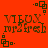 Red background with four identical pixelated text blocks and corner square patterns, each block showing "VIBOX mp2 fresh" in brownish-green text with partial transparency effects.