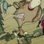 Animated sequence of a cartoon character with brown segmented body, large white eyes, and pink mouth parts in various poses against forest background.