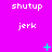 A static image with a bright pink background displays repeated text and symbols in white, cyan, and green.