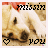 A pixelated dog with a red bow on its head, showing 'missin' text above and 'you' below with a heart symbol.