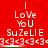 Red background with repeated white text and symbols arranged in two , featuring 'LoVe', 'YoU', 'SuZeLIE', and '<3' sequences