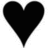 Solid black heart shape with pixelated edges on white background, no visible text or additional elements.