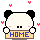 Pixel art panda with black ears and pink cheeks holds a sign reading 'HOME' in blue, gray, red, or light brown across four states.
