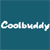 Static pixelated icon with white text on solid teal background, displaying the word 'Coolbuddy' in a rounded sans-serif font with slight anti-aliasing and drop shadow effect.