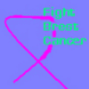 A static icon with a light blue background features a bright pink ribbon symbol and green text reading "Fight Breast Cancer" in a pixelated font.